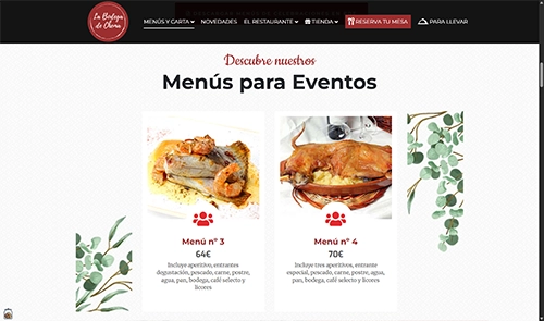 Web para el restaurante La Bodega de Chema