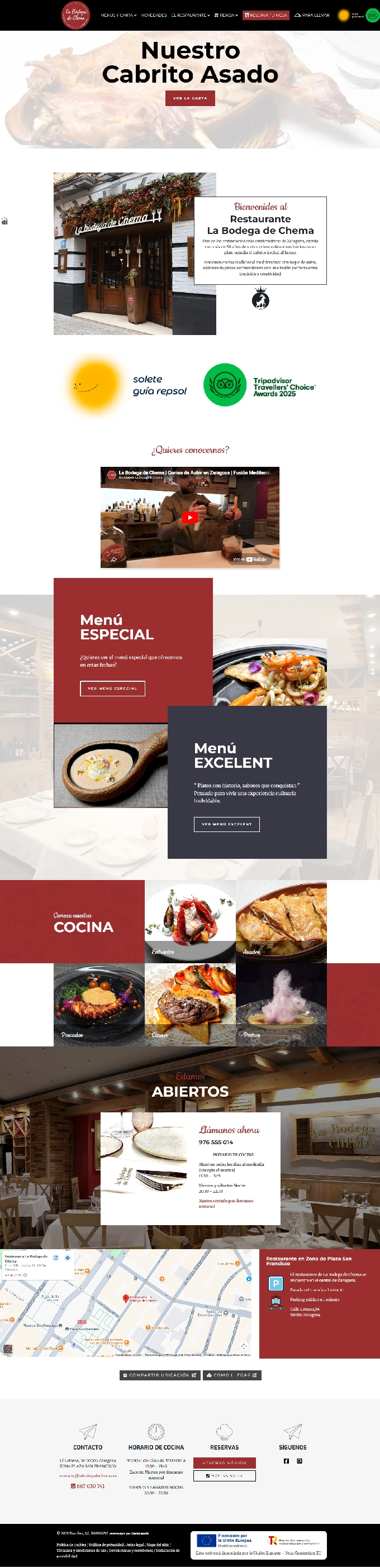 Web para el restaurante La Bodega de Chema